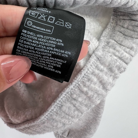 H&M Cinched Oversized Semi Cropped Hooded Zip Wide Balloon Sleeve Jacket - Picture 5 of 6